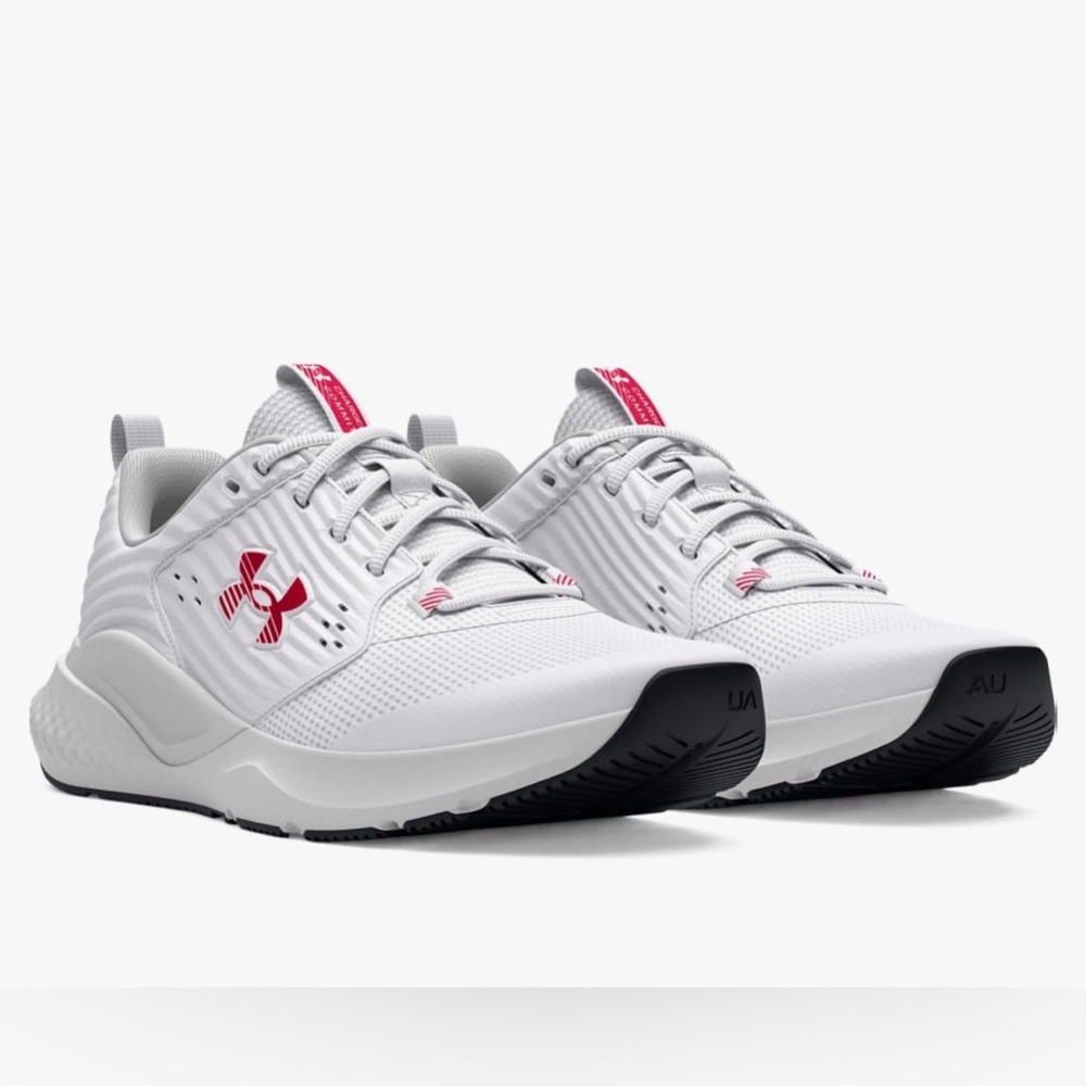 Under Armour Men’s Charged Commit Trainer 4 Sneaker White/Gray/Red Size 14 - Picture 1 of 12